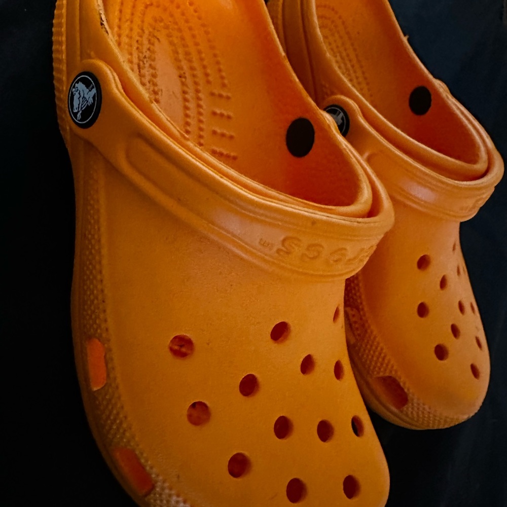 Orange crocs